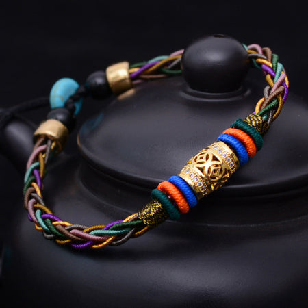 Tibetan Buddhism Handmade SandalWood Mantra Soul Healing Bracelet.