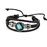 Fashion Twelve Horoscope Braided Rope Leather Bracelet. Great Gift!