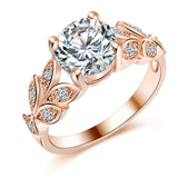 Fashion Crystal Leaf Style Engagement Ring For Women. Great Gift!