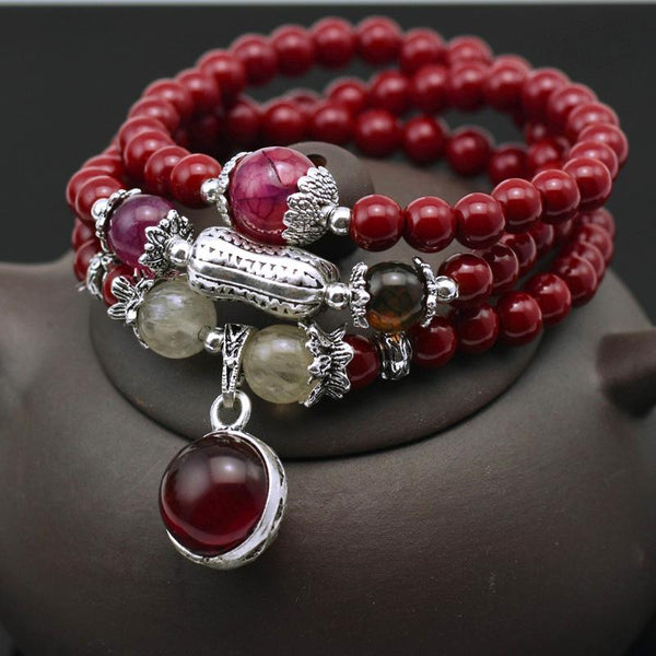 Tibetan Buddhist Cinnabar Beads Bracelet