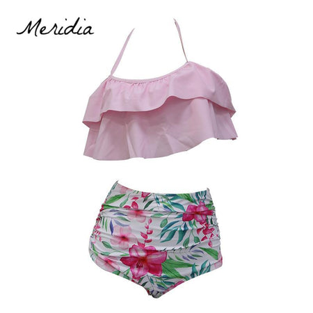 Meridia Soft Stripe U-Shaped Swimsuit, Women Sports Sexy Swimwear.