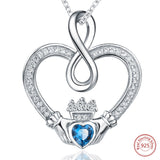 Platinum Plated 925 Sterling Love Heart Pendants & Necklaces , High Quality. Fashion Jewelry