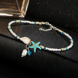 Bohemia Style Antique Beads And Pearls Beach Charm Anklet. Handcrafted.