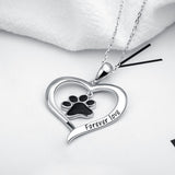 100% Platinum Plated 925 Sterling Dog Paw  Necklaces For Women, Great gifts!