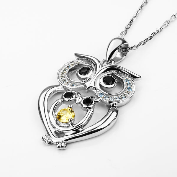 100% Platinum Plated 925 Sterling Owl Necklaces For Women, High Quality, Great gifts!