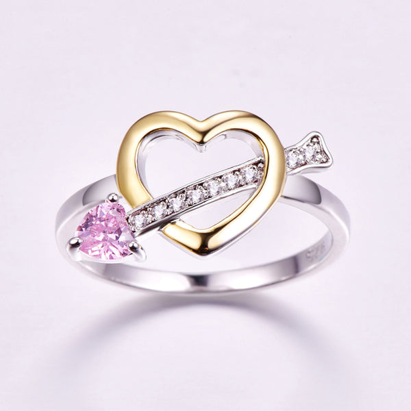 18K Silver White Gold Plated Fashion Women Heart Ring. Love Romantic Jewelry!