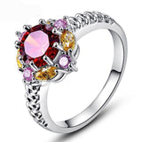 18K Silver White Gold Plated Fashion Ring, Apple green, Red, Pink. Great Gift!
