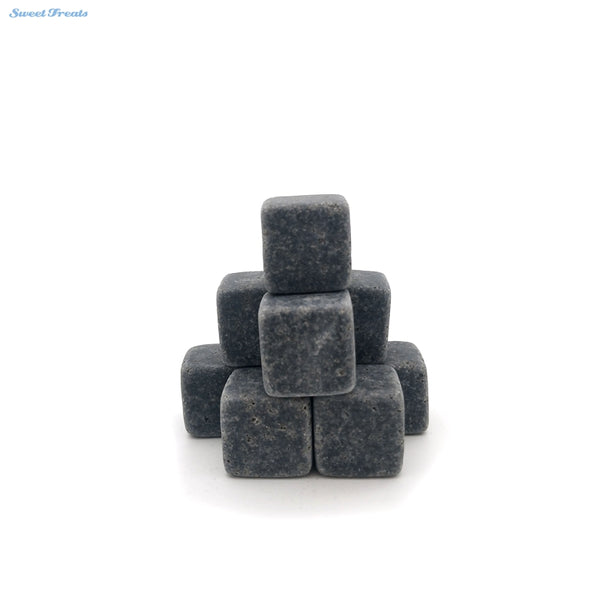 Whiskey Stones Reusable Ice Stone Chilling Rocks Cubes in Gift Box with Carrying Pouch.