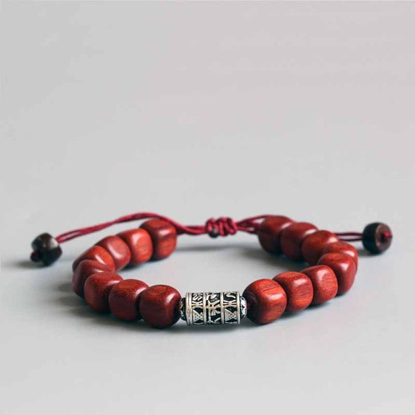 Tibetan Buddhism Handmade SandalWood Mantra Soul Healing Bracelet.