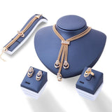  Crystal Necklace, Earring, Bracelet & Ring Set.
