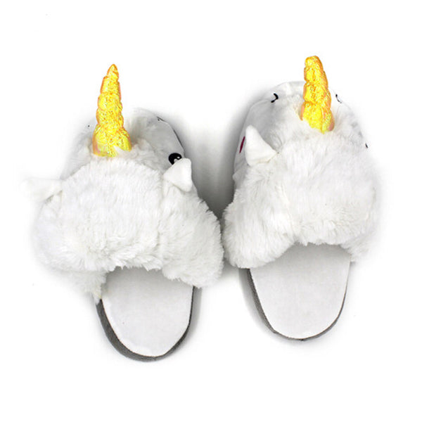 Winter Unicorn Slippers, Warm Plush Shoes, Unisex Home Slippers. Great Gift!