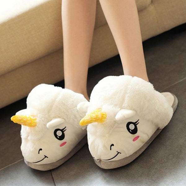 Winter Unicorn Slippers, Warm Plush Shoes, Unisex Home Slippers. Great Gift!