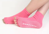 Non Slip Skid Yoga Pilates Socks With Grips , Barre Toe Socks.
