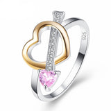 18K Silver White Gold Plated Fashion Women Heart Ring. Love Romantic Jewelry!